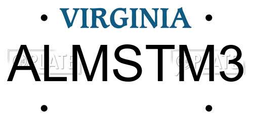 ALMSTM3 Virginia License Plate