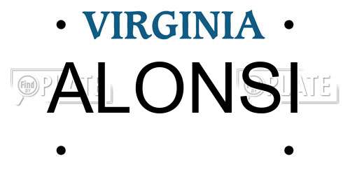 ALONSI Virginia License Plate