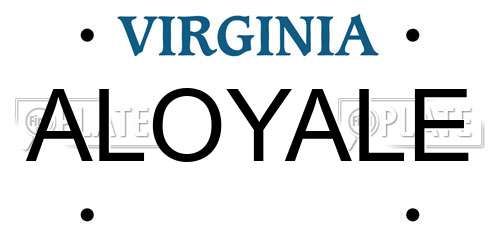 ALOYALE Virginia License Plate