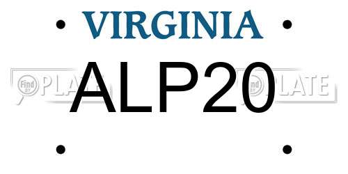 ALP20 Virginia License Plate