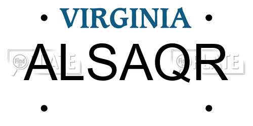 ALSAQR Virginia License Plate
