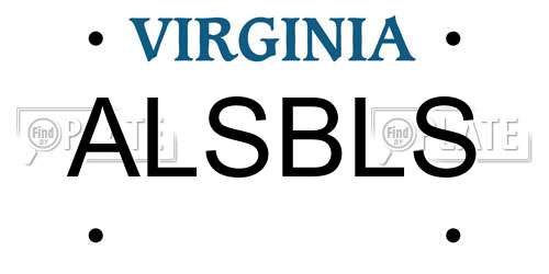 ALSBLS Virginia License Plate