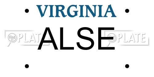 ALSE Virginia License Plate