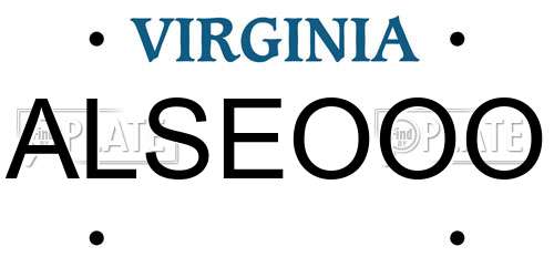 ALSEOOO Virginia License Plate