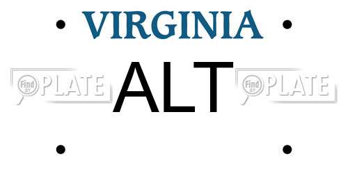 ALT Virginia License Plate