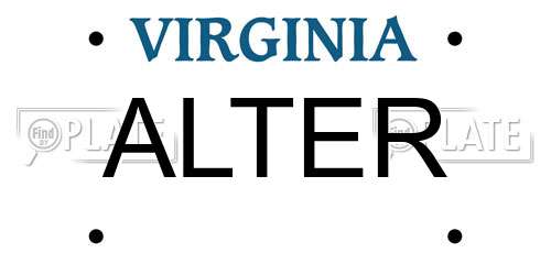 ALTER Virginia License Plate