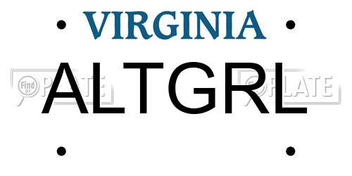 ALTGRL Virginia License Plate