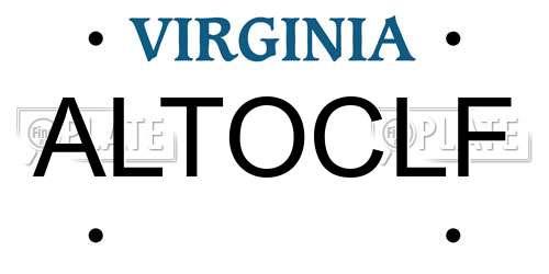 ALTOCLF Virginia License Plate