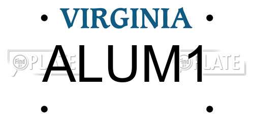 ALUM1 Virginia License Plate