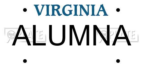 ALUMNA Virginia License Plate