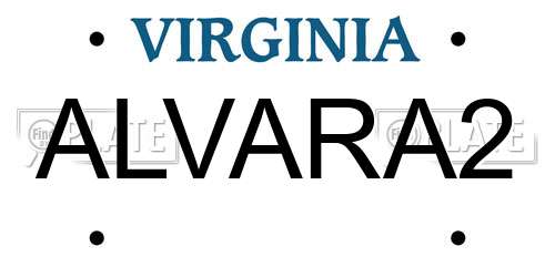 ALVARA2 Virginia License Plate