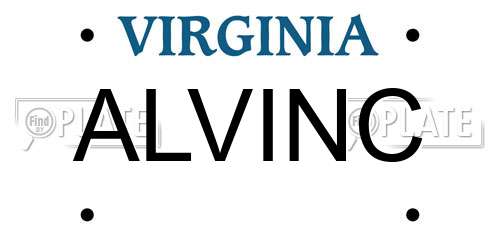 ALVINC Virginia License Plate