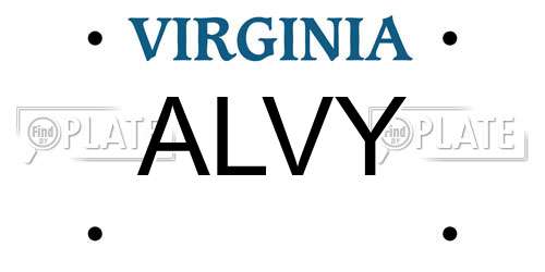 ALVY Virginia License Plate