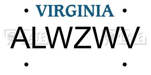 ALWZWV Virginia License Plate