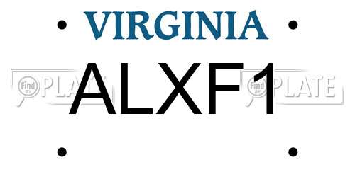 ALXF1 Virginia License Plate