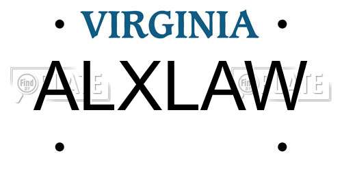 ALXLAW Virginia License Plate