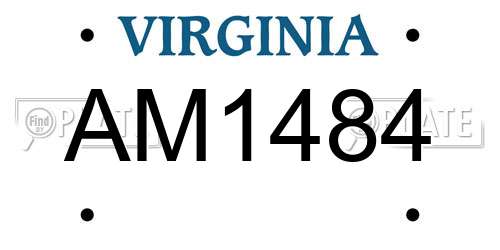 AM1484 Virginia License Plate