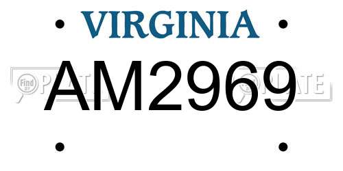 AM2969 Virginia License Plate