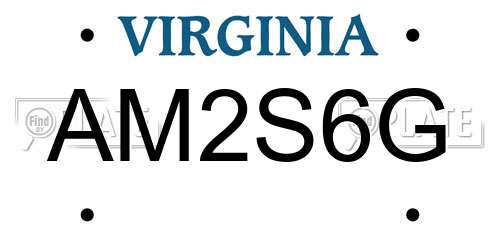 AM2S6G Virginia License Plate