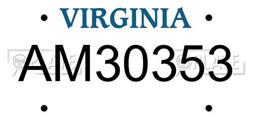 AM30353 Virginia License Plate