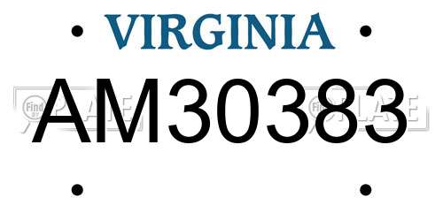 AM30383 Virginia License Plate