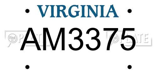 AM3375 Virginia License Plate