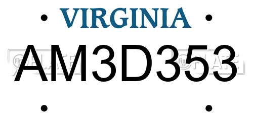 AM3D353 Virginia License Plate