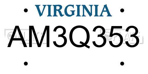 AM3Q353 Virginia License Plate