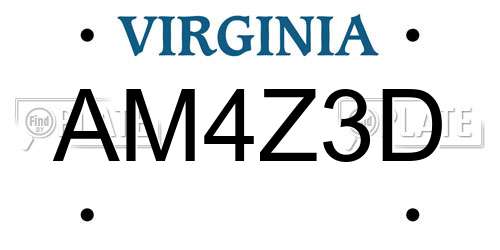 AM4Z3D Virginia License Plate