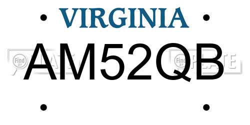 AM52QB Virginia License Plate