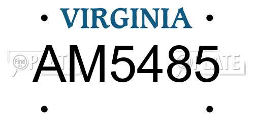 AM5485 Virginia License Plate