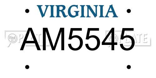 AM5545 Virginia License Plate