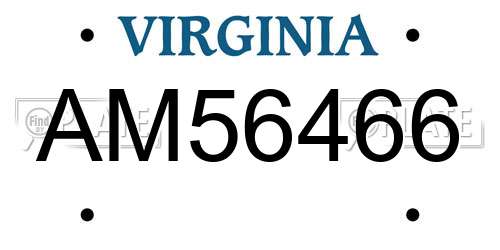 AM56466 Virginia License Plate