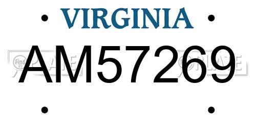 AM57269 Virginia License Plate