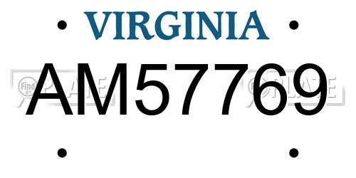 AM57769 Virginia License Plate