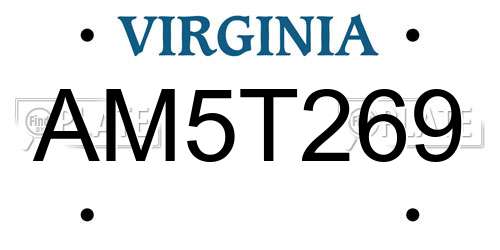 AM5T269 Virginia License Plate