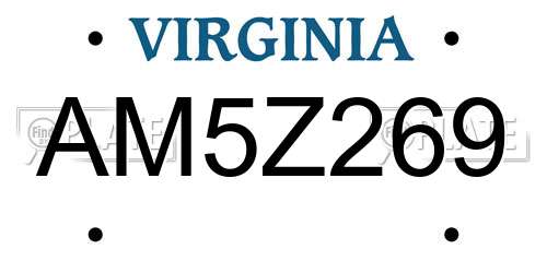 AM5Z269 Virginia License Plate
