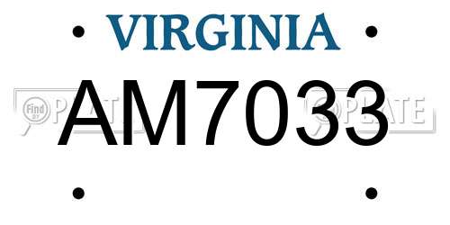 AM7033 Virginia License Plate