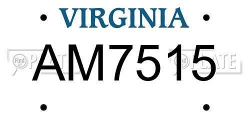 AM7515 Virginia License Plate