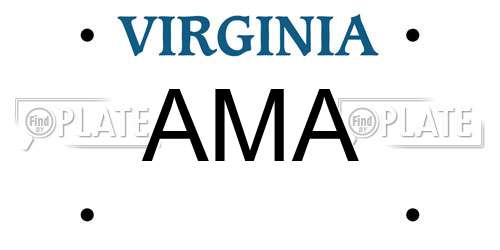 AMA Virginia License Plate