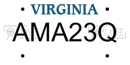 AMA23Q Virginia License Plate