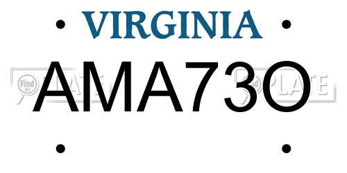 AMA73O Virginia License Plate