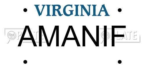 AMANIF Virginia License Plate