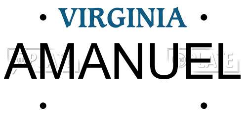AMANUEL Virginia License Plate