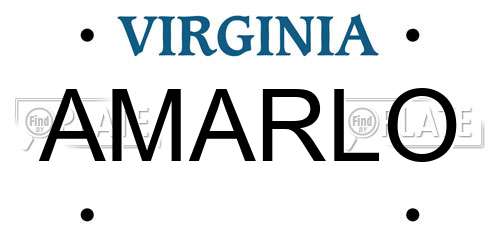 AMARLO Virginia License Plate