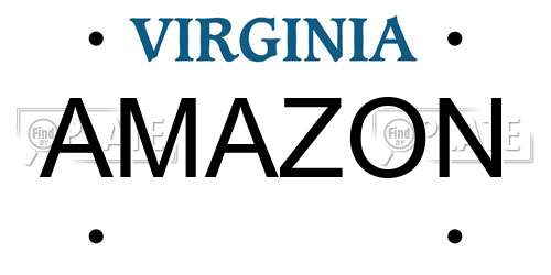 AMAZON Virginia License Plate