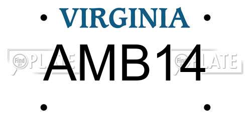 AMB14 Virginia License Plate
