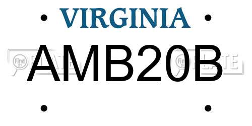 AMB20B Virginia License Plate