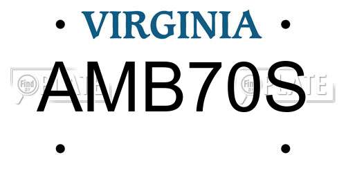 AMB70S Virginia License Plate
