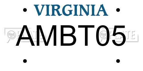 AMBT05 Virginia License Plate
